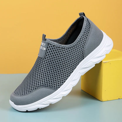 Slip-On Mesh Sneakers Men – Lightweight Breathable Walking Shoes