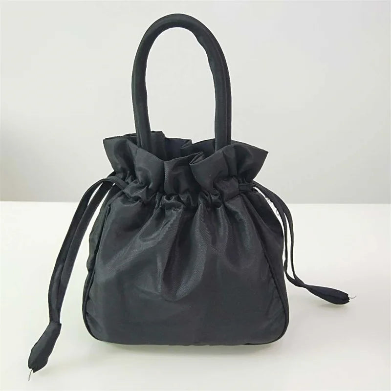 Women's Embroidered Bucket Bag – Floral Top Handle Purse