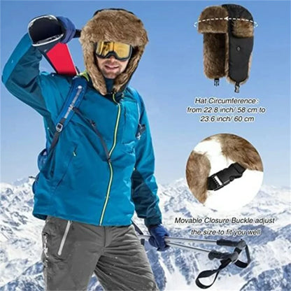 Men's Winter Trapper Hat with Faux Fur Earflaps