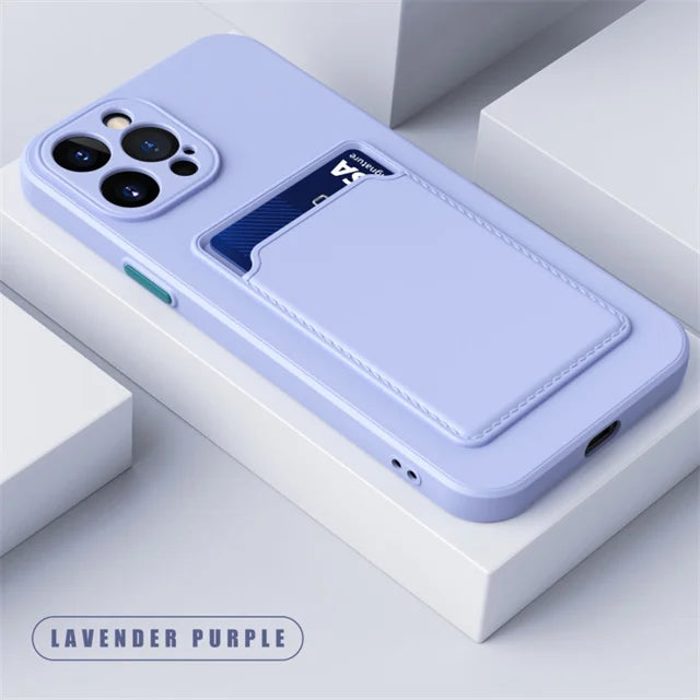 Luxury Soft Silicone Wallet Case Funda Iphone 17 Air 16 15 14 11 13 12 Pro Max Plus Card Holder Slot