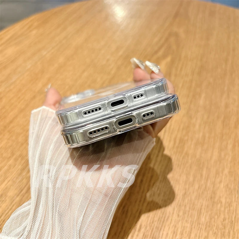 Transparent Magsafe Magnetic Wireless Charge Case Iphone 11 12 13 14 15 16 17 Pro Xs Max Xr 16e Air