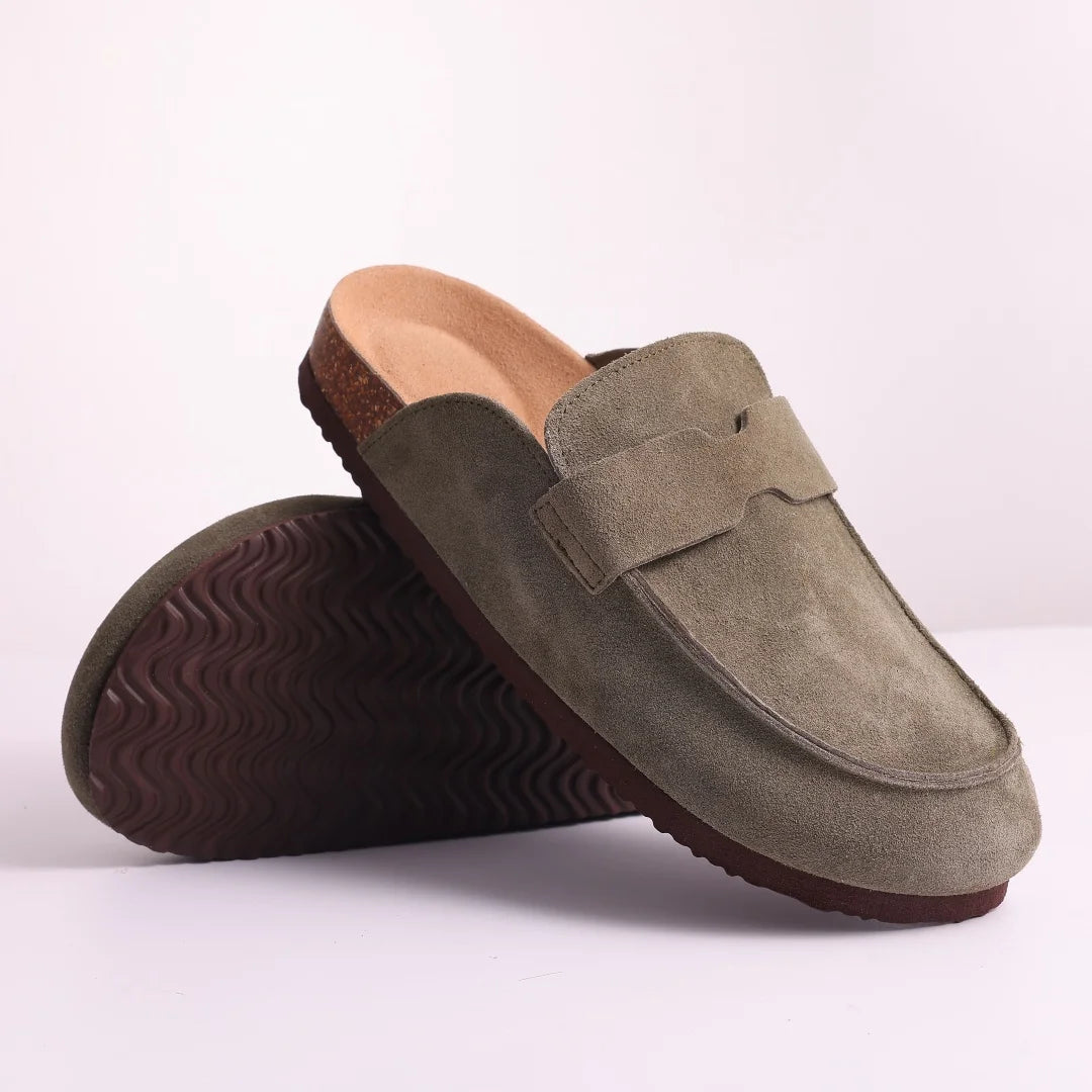 Suede Mule Clogs – Women's Arch Support Cork Outdoor Slippers