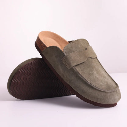 Suede Mule Clogs – Women's Arch Support Cork Outdoor Slippers