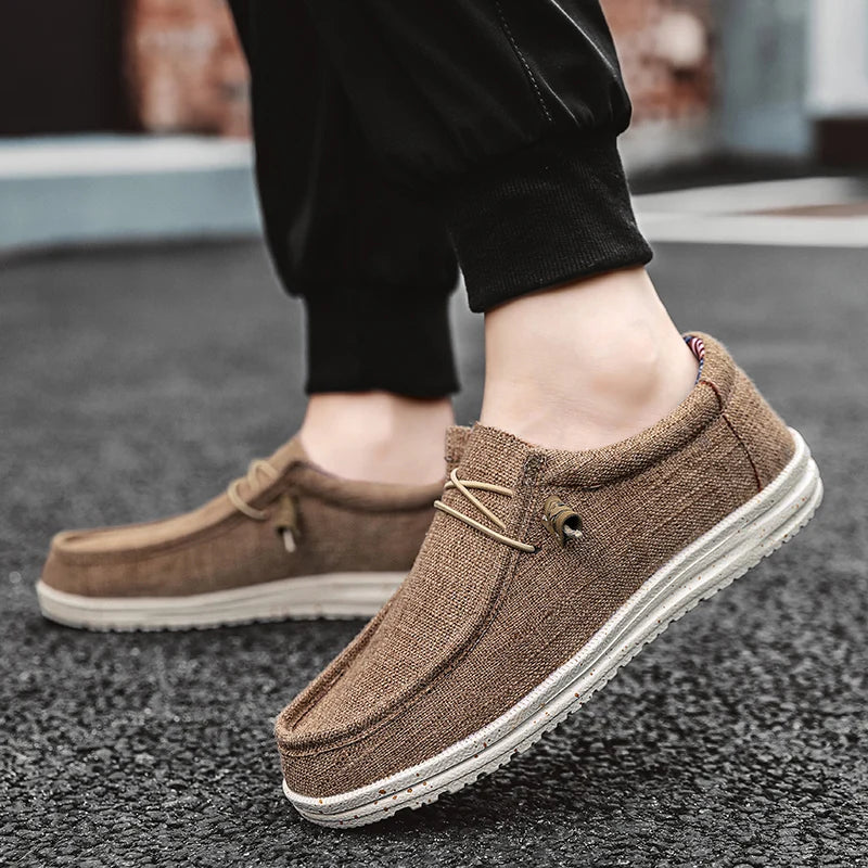 Men's Canvas Loafers | Breathable Casual Slip-On Walking Shoes