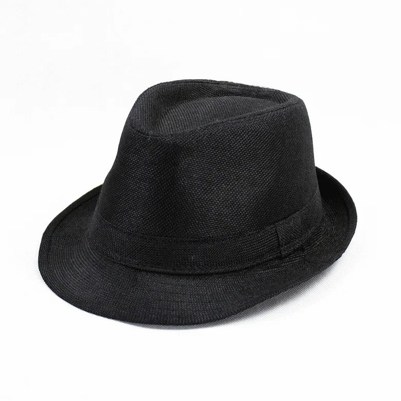 Linen Fedora Sun Hat – Unisex Summer Beach Jazz Cap