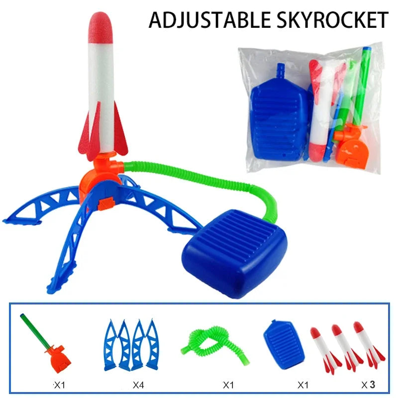 Kids Rocket Launcher Foot Pump Toy – Outdoor Air-Powered Stomp Rocket Set