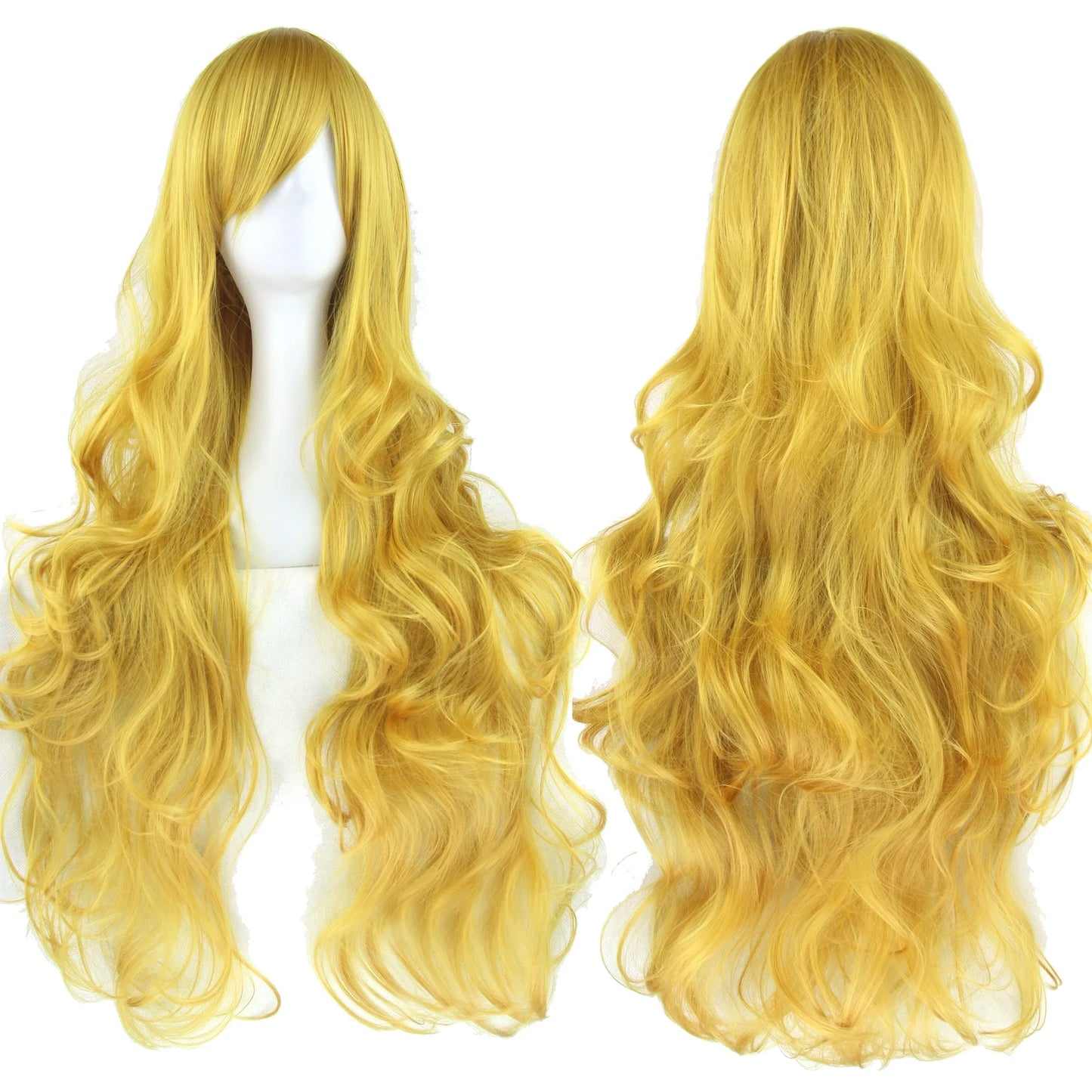 Soowee Curly Long Synthetic Hair Green Wig Hairpiece Pink Black Party Cosplay Wigs Women