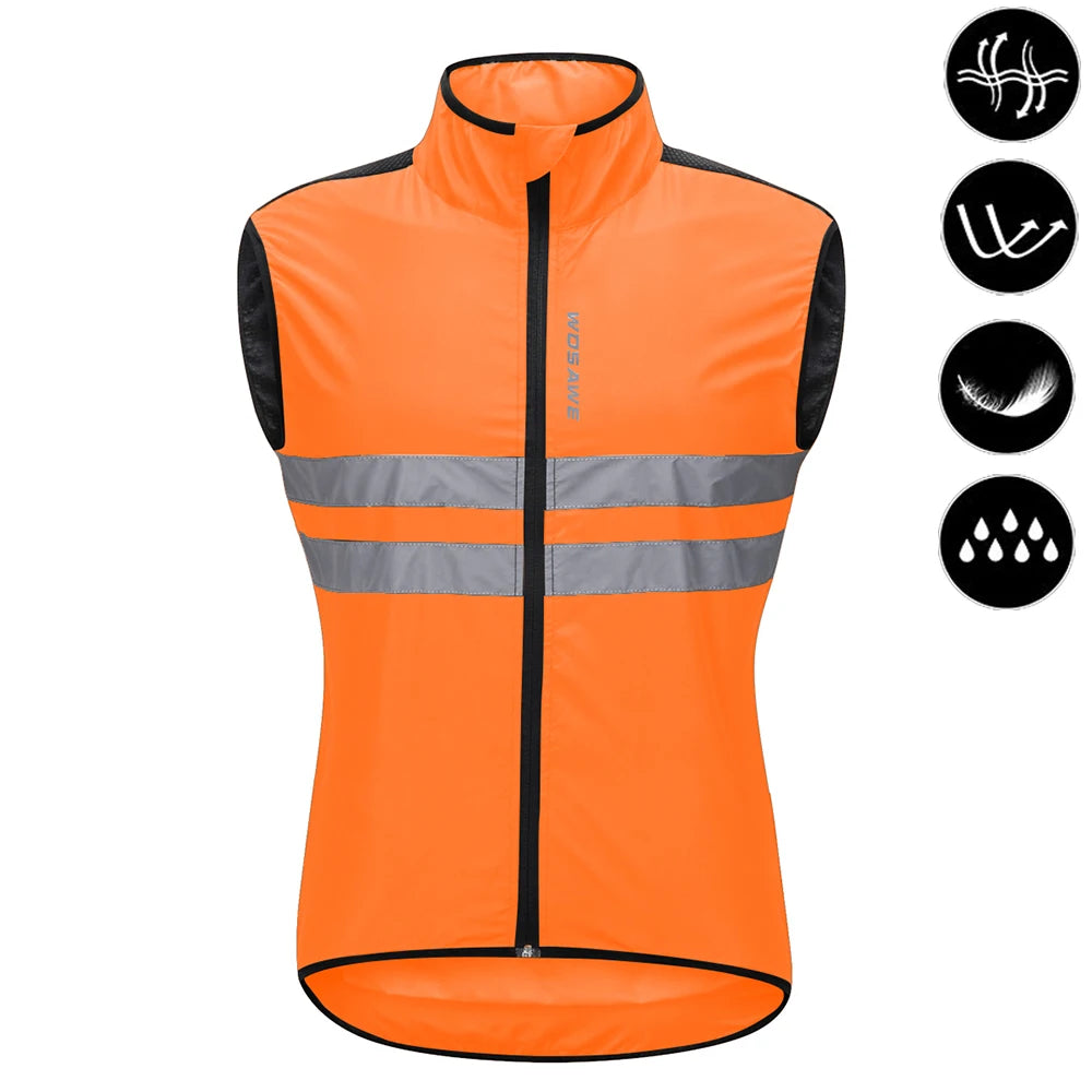 Cycling Windbreaker Jacket Men – Windproof Reflective Running Vest & Hooded Coat