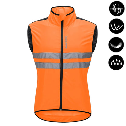 Cycling Windbreaker Jacket Men – Windproof Reflective Running Vest & Hooded Coat