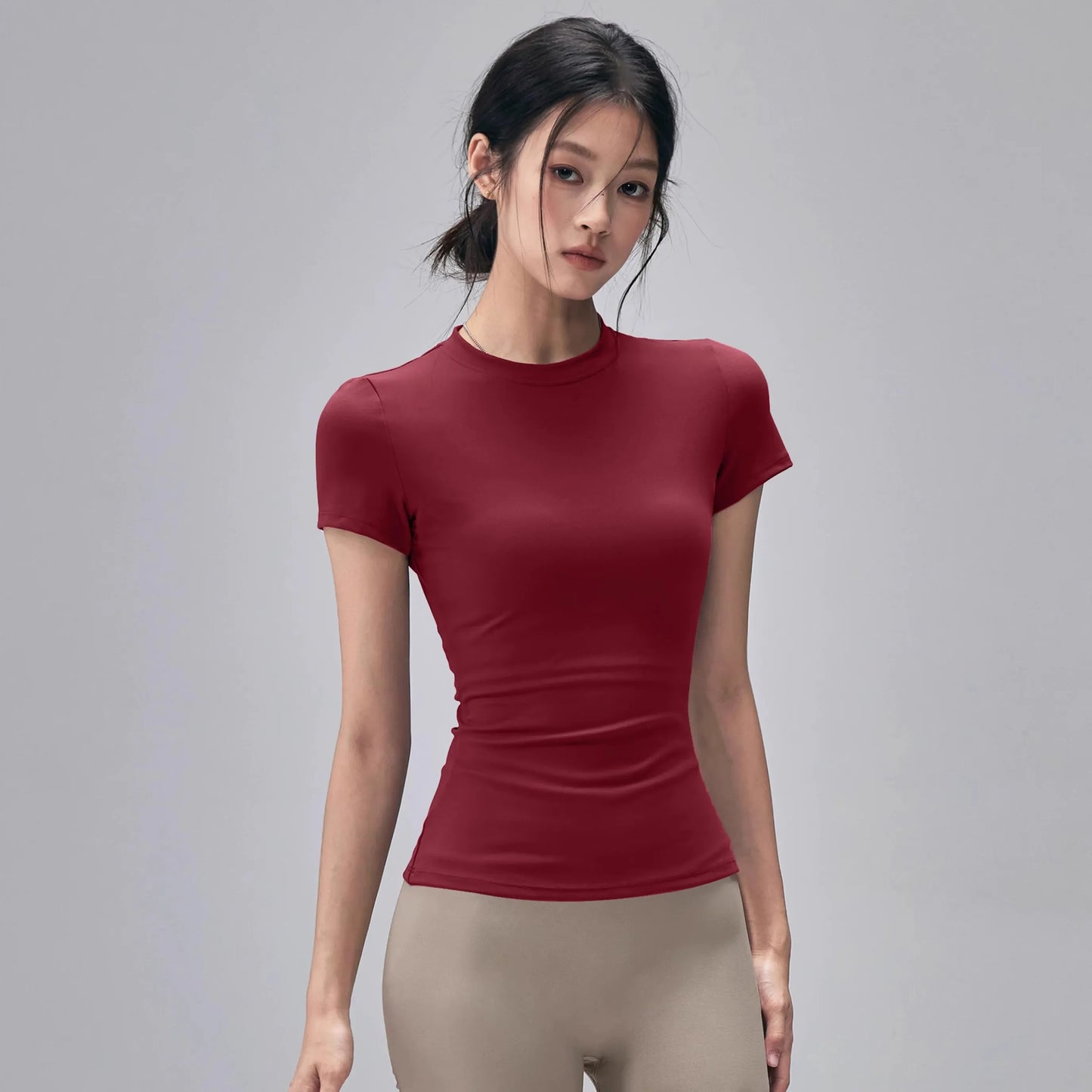 Women's Quick Dry Workout T-Shirt Slim Fit Yoga Top