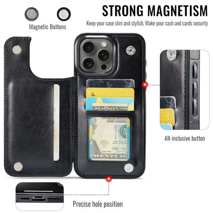 Wallet Card Holder Case Iphone 16 15 14 13 12 11 Pro Max Xs Xr Leather Cover