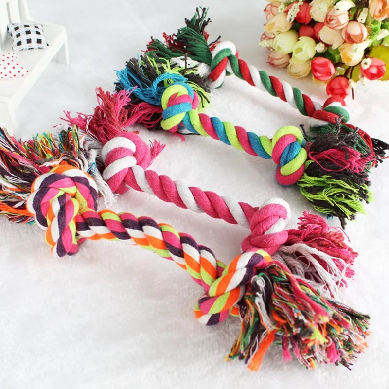 Dog Rope Toy Double Knot Cotton Chew Toy for Puppies & Cats