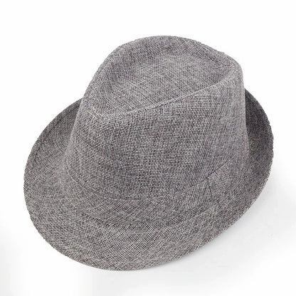Linen Fedora Sun Hat – Unisex Summer Beach Jazz Cap