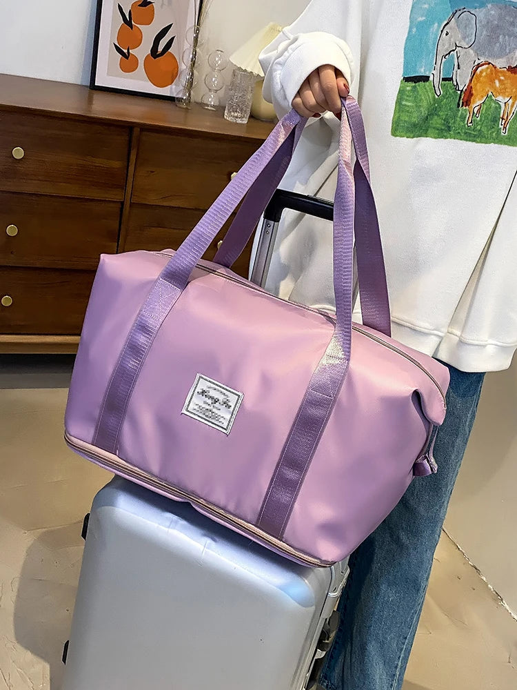 Travel Duffle Bag – Waterproof Nylon Gym Tote for Women