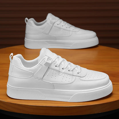 Men's Minimalist White Sneakers – Lightweight Casual Lace-Up