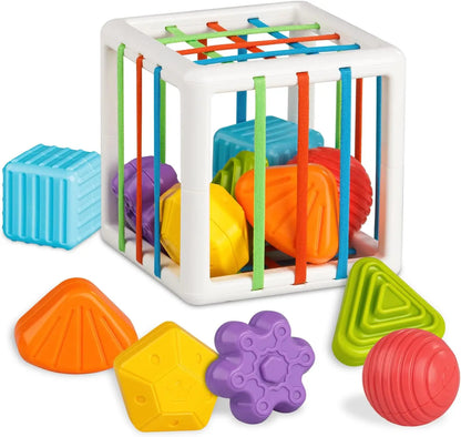 Sensory Shape Sorting Cube Toy for Toddlers
