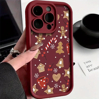 Cute Christmas Theme Pattern Phone Case Iphone 17 16 15 14 13 12 11 Pro Max Xs X 7 8 Plus Se 2022