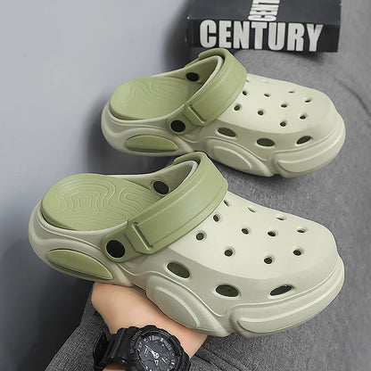 Men's Thick-Sole Clog Sandals – Non-Slip Breathable Beach Slippers