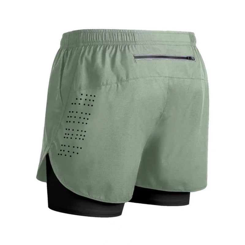 Men's Reflective Running Shorts – 2-in-1 Quick Dry Training Shorts