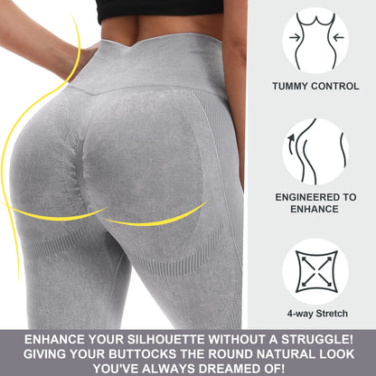 2-Pack Women's High Waist Yoga Leggings with Side Lace-Up Cutout