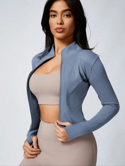 Women's Slim Fit Athletic Zip-Up Jacket – Quick Dry