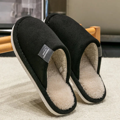 Trend Winter Couple Indoor Non-Slip Men Women Flip Flops Warm Slippers Home Slides Casual Bedroom
