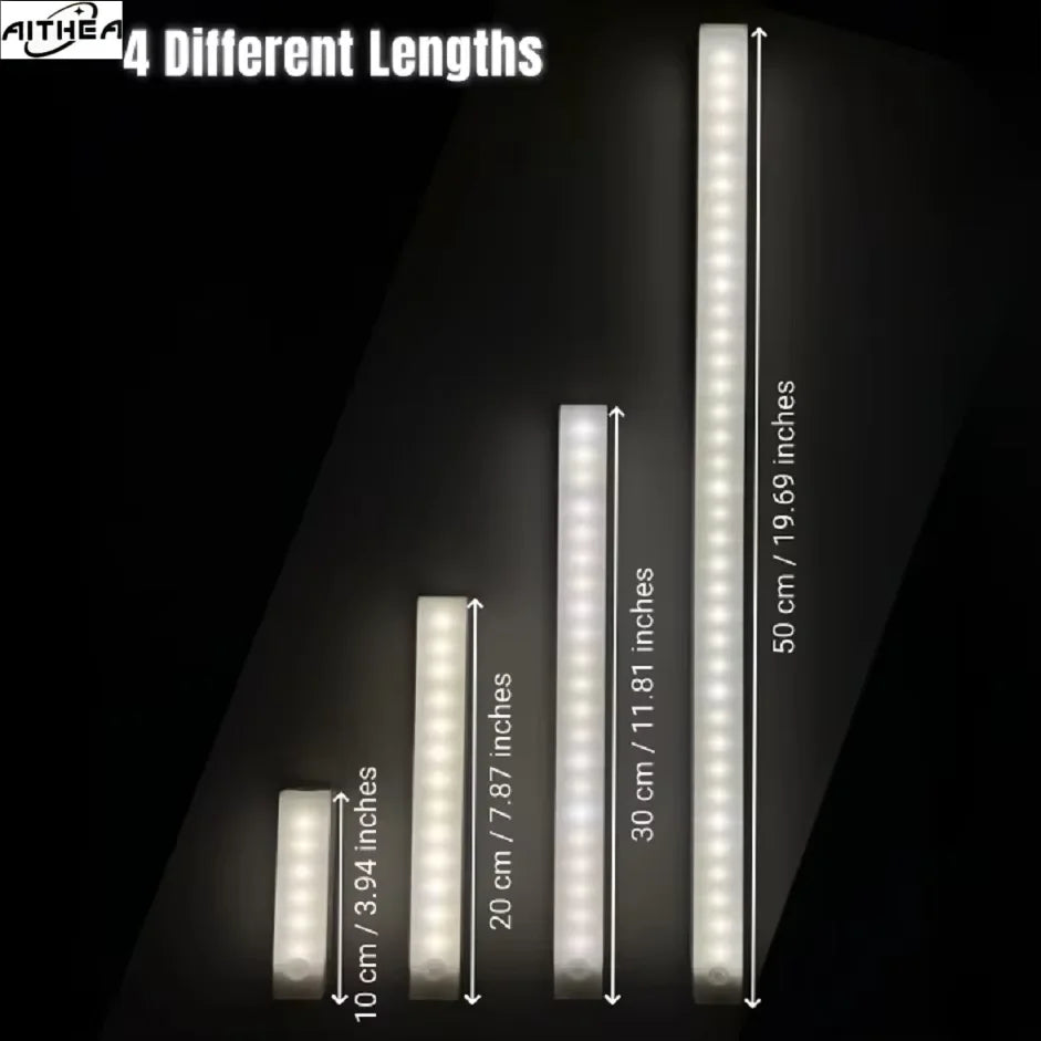 Aithea Led Motion Sensor Light Wireless Usb Rechargeable Night Portable Induction Lamp Cabinet