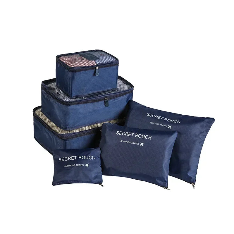 6-Piece Travel Packing Cubes Set with Secret Pouches