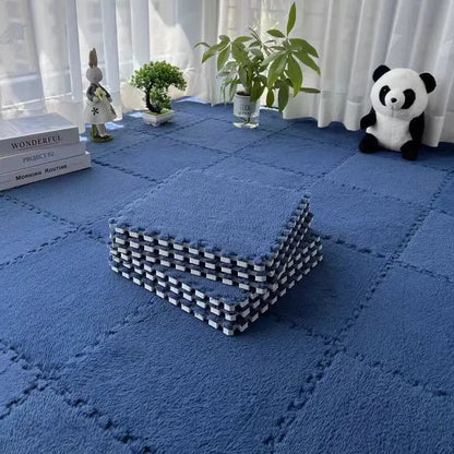 Interlocking Foam Floor Tiles Plush Puzzle Play Mat 10pcs 11.8x11.8in