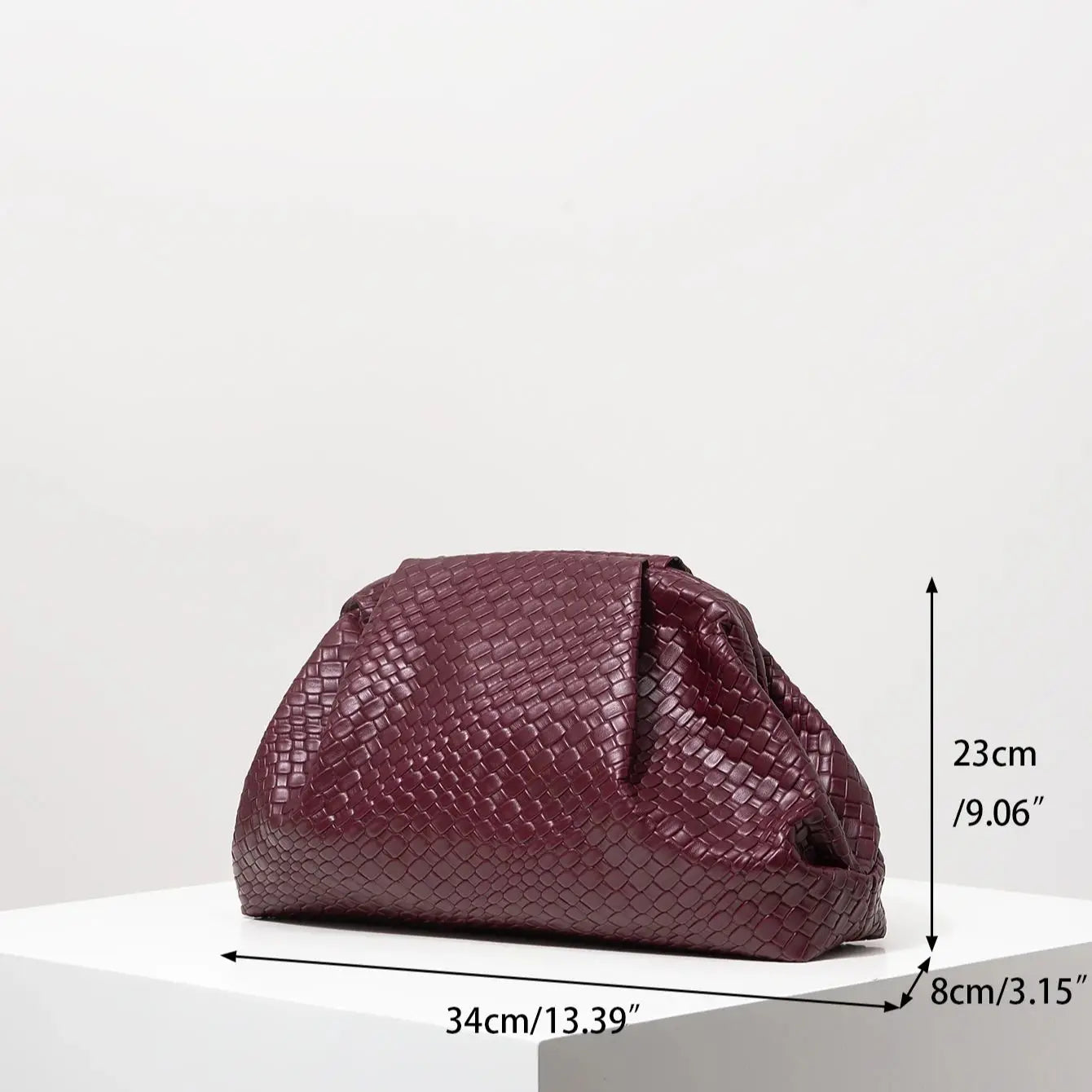 Vintage Woven Leather Clutch Bag – Large Capacity Women's Purse