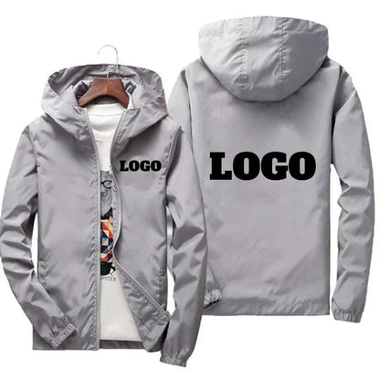 Custom Logo Windbreaker Men – Waterproof Hooded Jacket Personalized