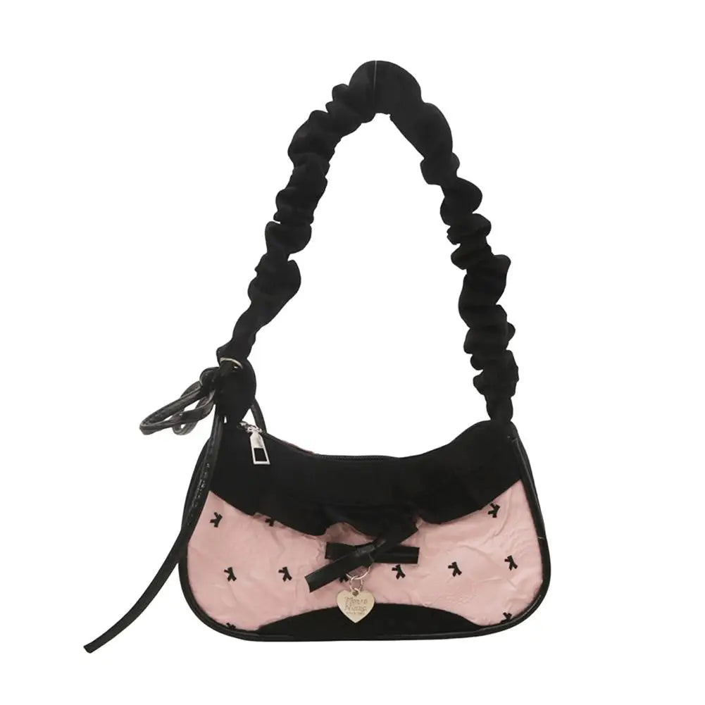 Gingham Lace Shoulder Bag – Cute Underarm Bag for Women