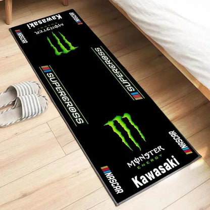 Kawasaki Motorcycle Area Rug Anti-Slip Floor Mat for Garage & Home Decor