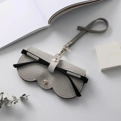 Litchi PU Leather Hanging Glasses Case – Portable Eyewear Holder
