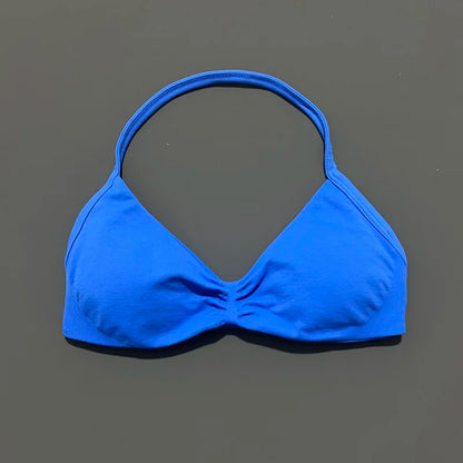 Women's Strappy Sports Bra – Padded Push-Up Gym Top