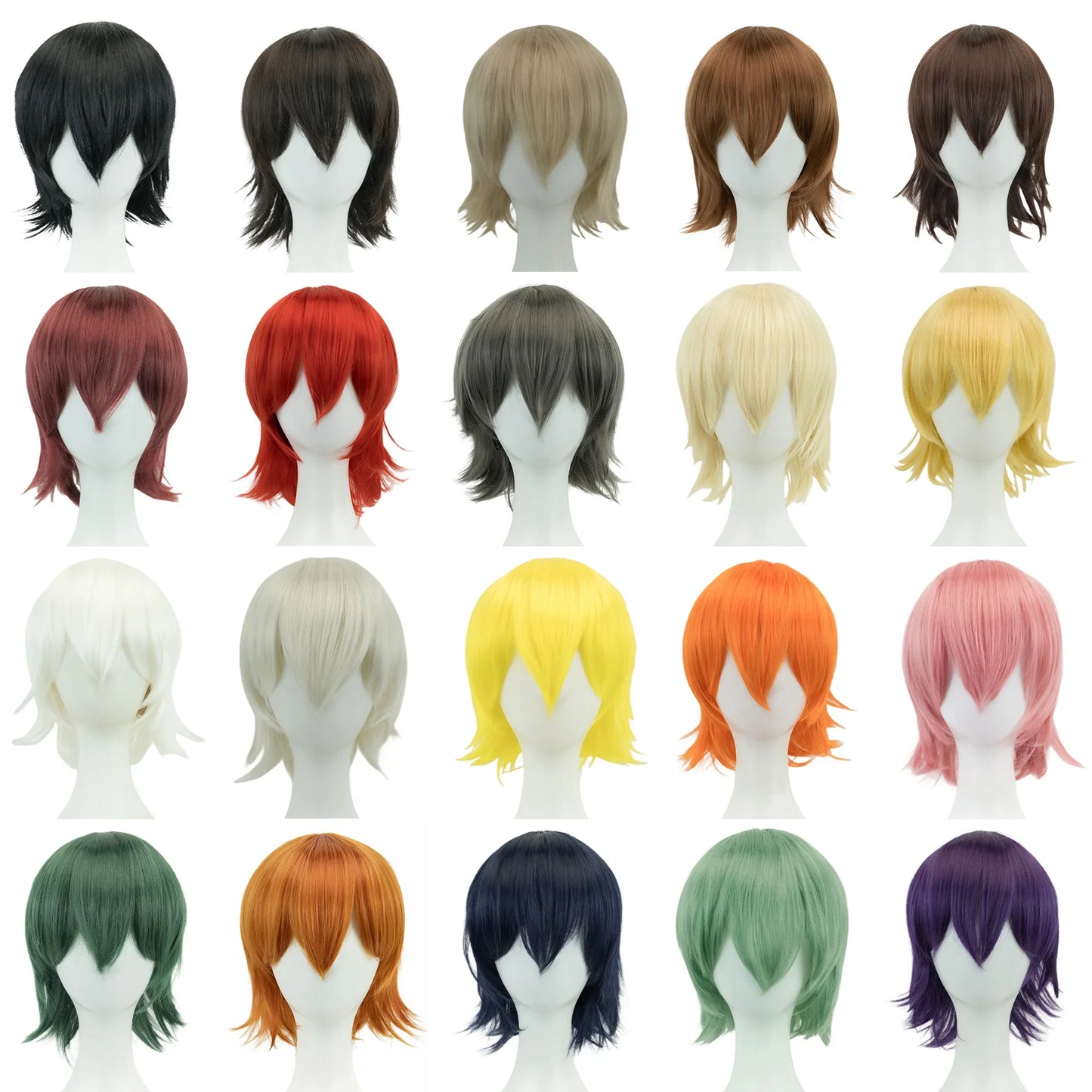 12-Inch Short Cosplay Bob Wig – Multi-Color Synthetic Hair