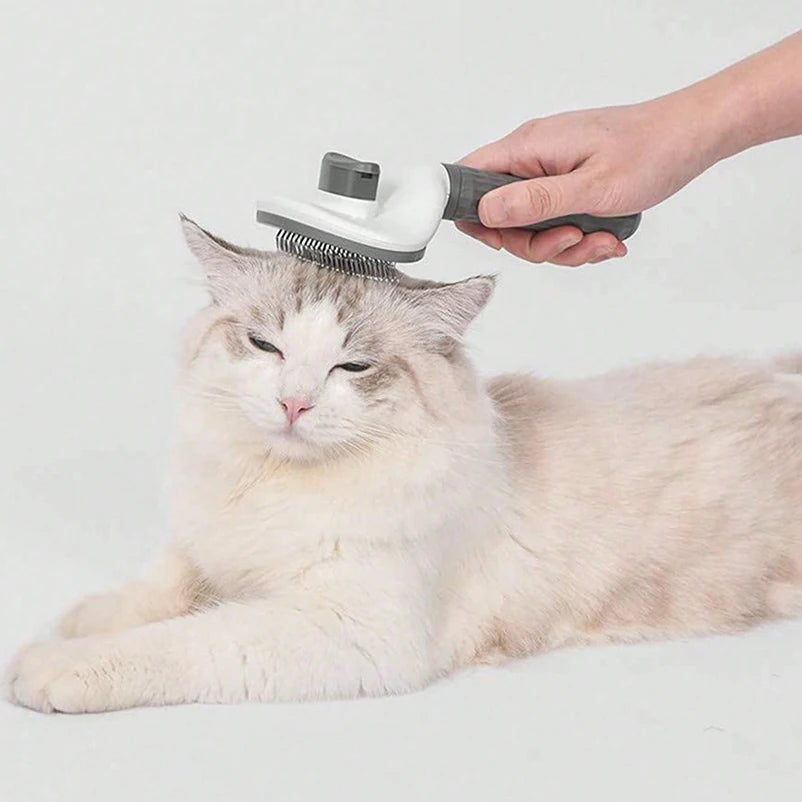 Self-Cleaning Slicker Brush – One-Click Pet Hair Removal Comb