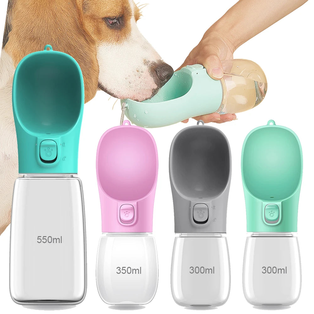 Portable Dog Water Bottle with Drinking Bowl – Leakproof Travel Pet Dispenser