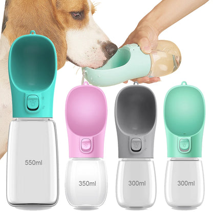 Portable Dog Water Bottle with Drinking Bowl – Leakproof Travel Pet Dispenser