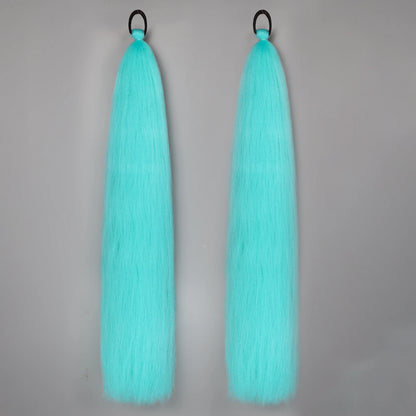 Synthetic Ponytail Extension 2-Piece Set – Long Straight with Rubber Band
