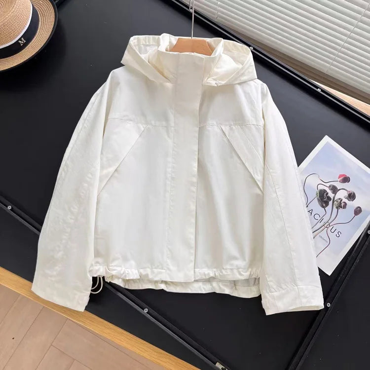 Women's Hooded Windbreaker Jacket – Windproof Outdoor Sport Coat