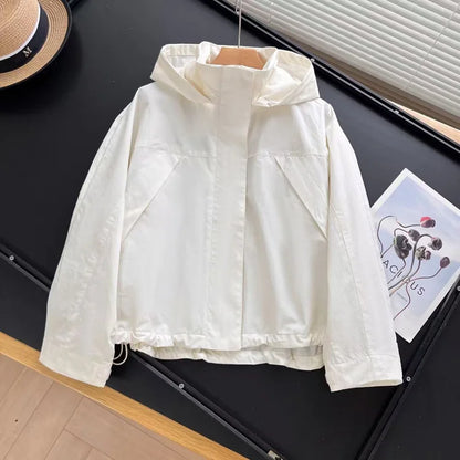 Women's Hooded Windbreaker Jacket – Windproof Outdoor Sport Coat