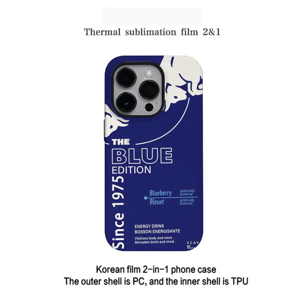 Bull Drink Stylish Design Phone Case Film Shell Iphone 16e 16 15 14 13 12 11 Pro Max Plus Xs