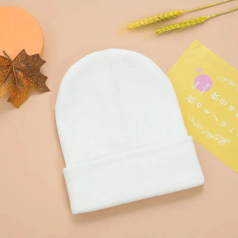 Knitted Beanie Hat – Warm Stretch Cuffed Cap for Men & Women
