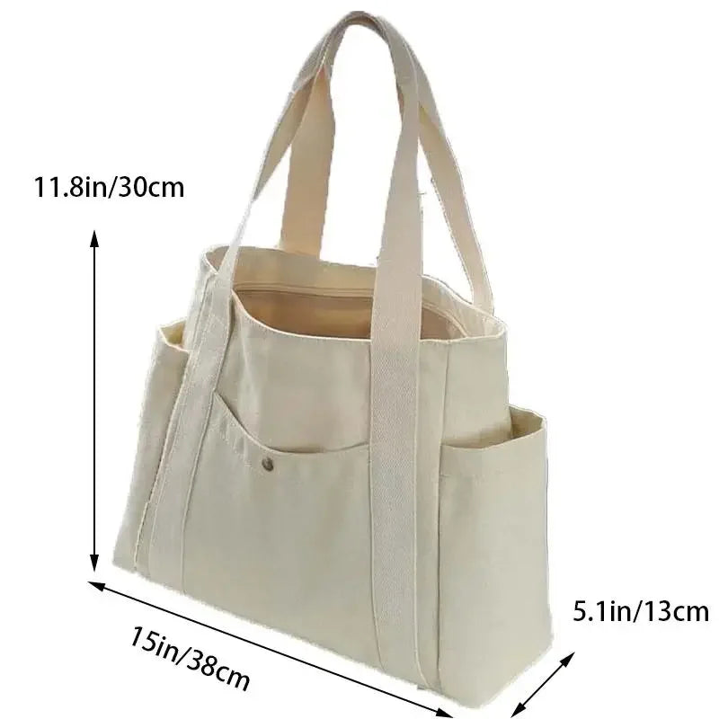 Large Capacity Canvas Tote Bag for Work & Commuting
