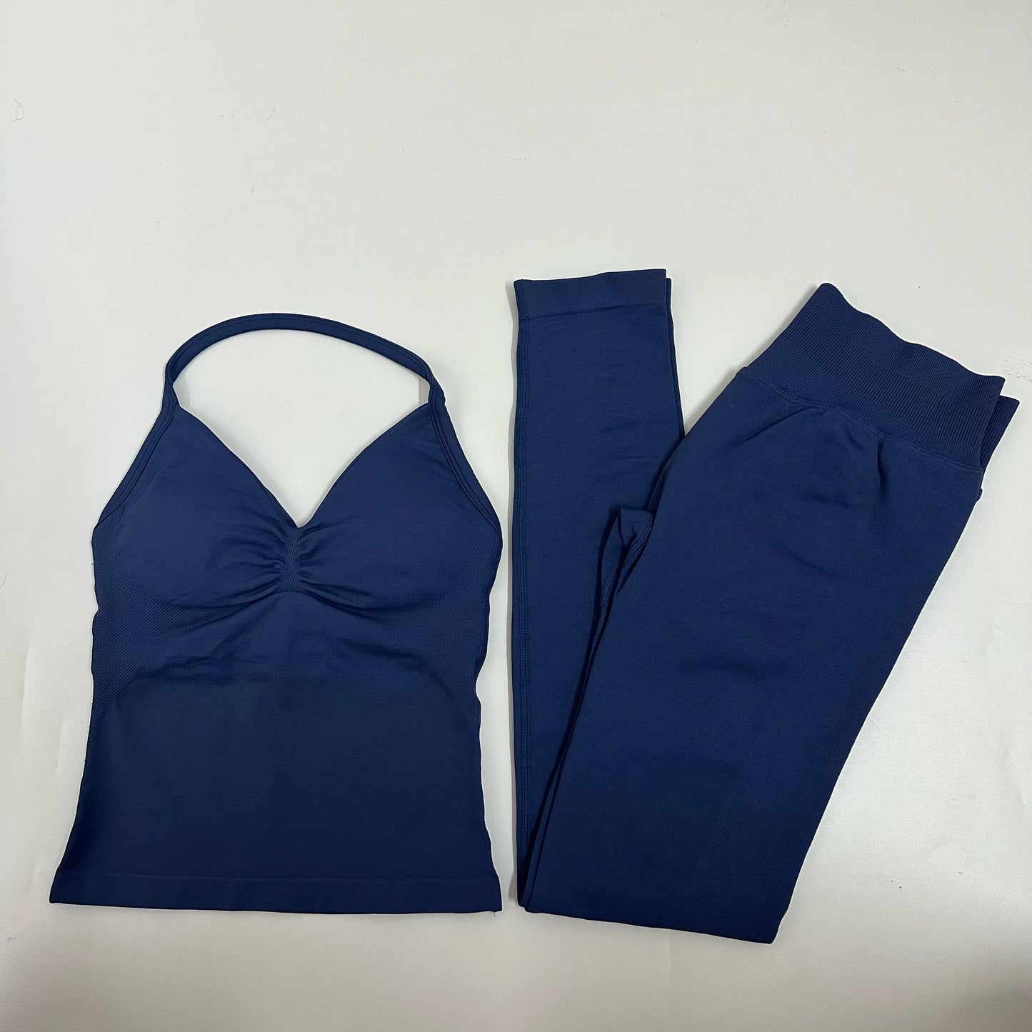 Women's 2-Piece Yoga Set – Backless Tank Top & Scrunch Leggings