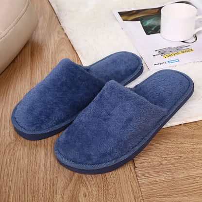 Men S Winter Slippers Warm Bedroom Plush Shoes Home Floor Soft Indoors Thin Velvet Solid Color Non
