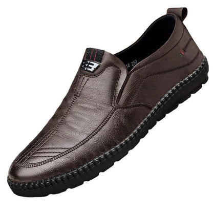 Men's Leather Loafers – Non-Slip Breathable Casual Flat Shoes
