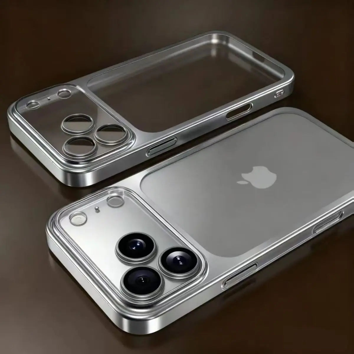 Luxury Plating Color Pc Transparent Phone Case Iphone 17 16 15 14 13 Pro Max Air Lens Protection