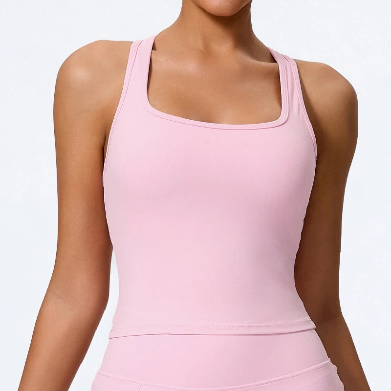 Women's Shockproof Yoga Tank Top - Quick-Dry Gym Vest